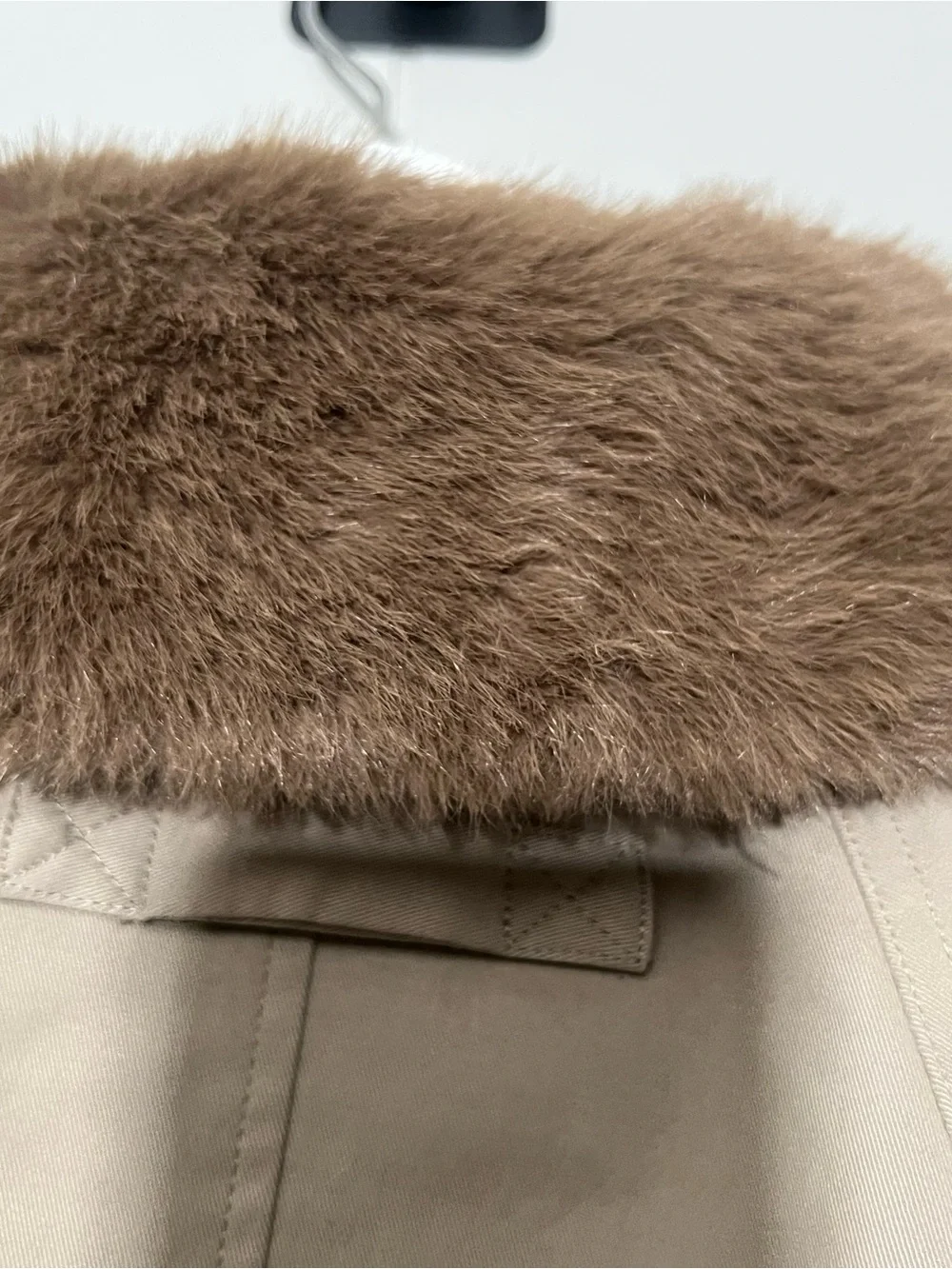 Helsa  The Balmoral Jacket With Faux Fur Trim in Khaki